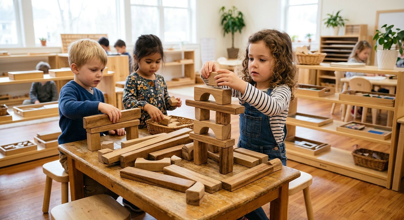 Construction Zone - wooden blocks and beams